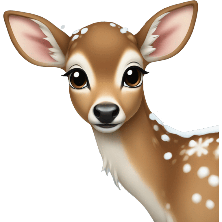 Fawn in winter wonderland emoji