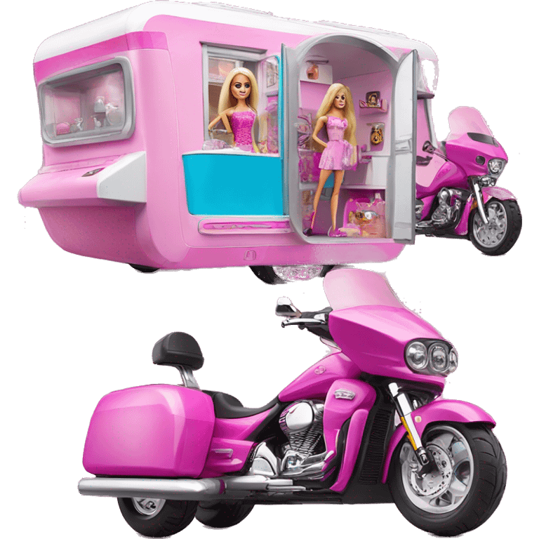 Barbie dream house Caravan-motor trike emoji