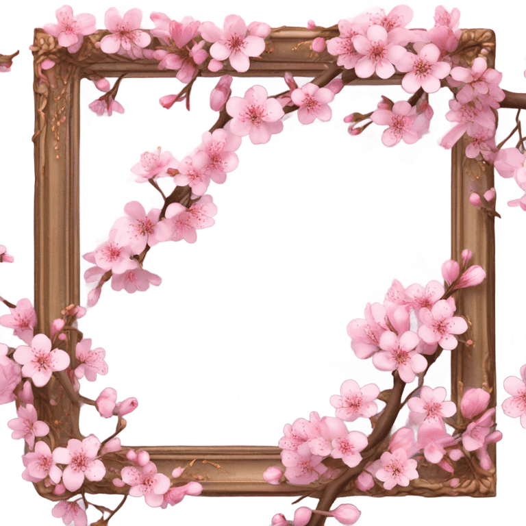 Japan cherry blossoms in a picture frame emoji