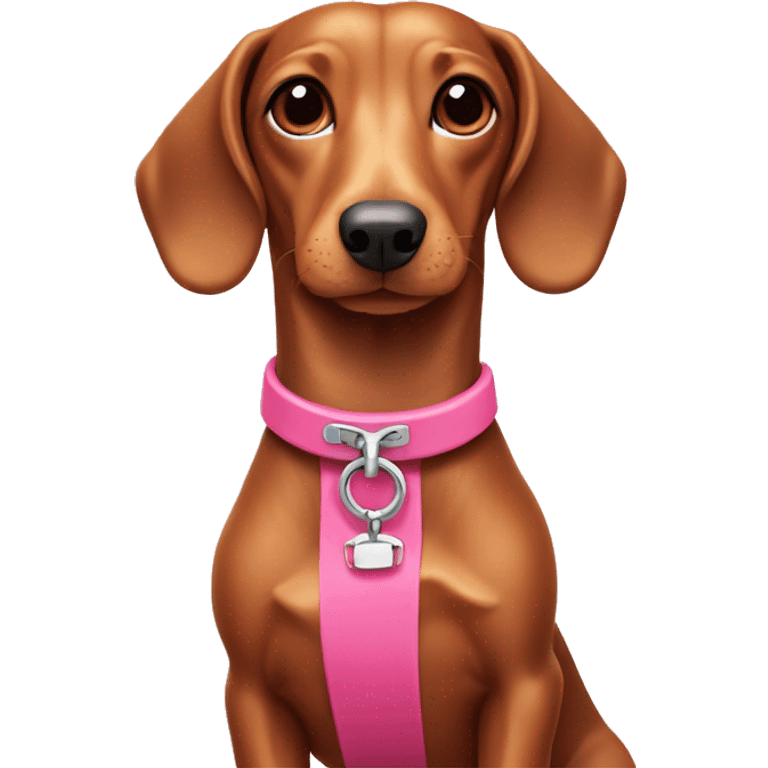 weiner dog with pink collar emoji