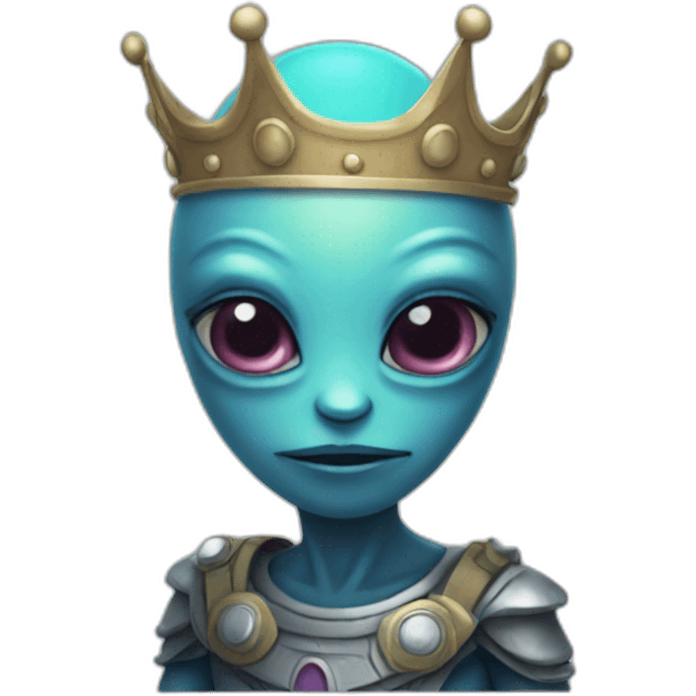 Alien emoji with crown emoji