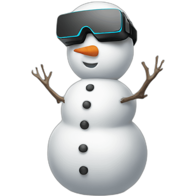 Snowman in vr headset,full body emoji