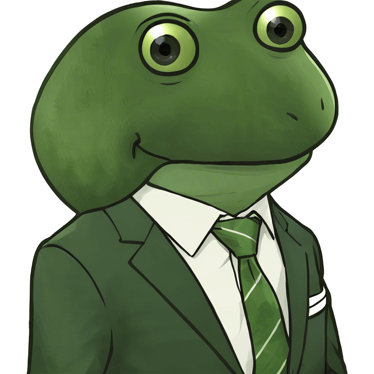 Pepe wearing a suit emoji