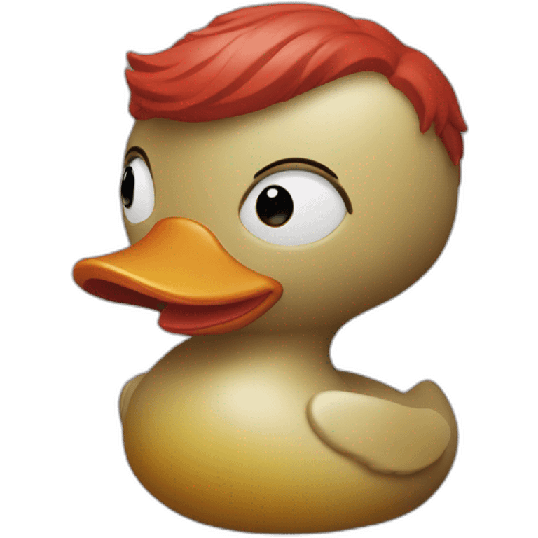 Rubber duck with a red beard emoji