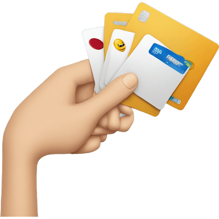 a hand spreading credit cards emoji