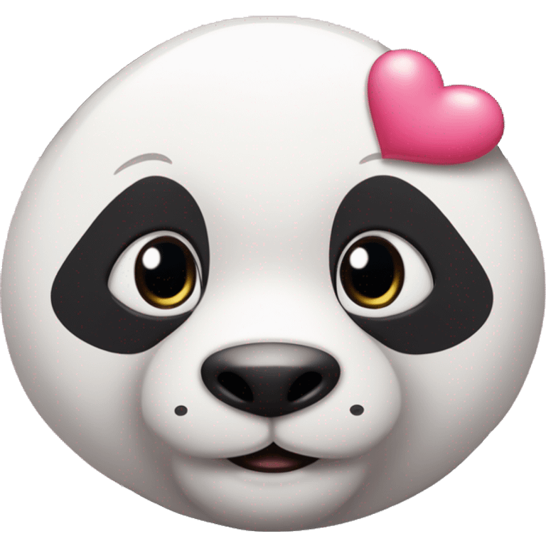 Cara de oso panda con 3 corazones alrededor de color rosado claro emoji