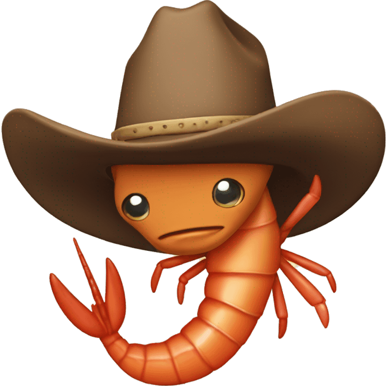 Shrimp with cow boy hat emoji