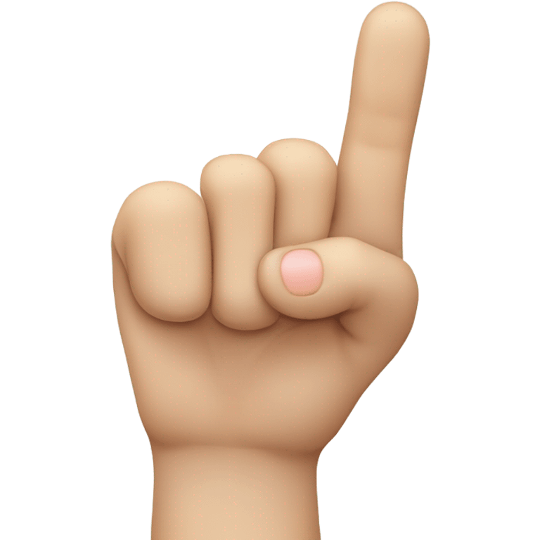 Hand Gesture Details:

Finger Positions:

Thumb: Extended outward.

Index Finger: Extended upward.

Middle and Ring Fingers: Folded down towards the palm.

Pinky Finger: Extended upward. emoji