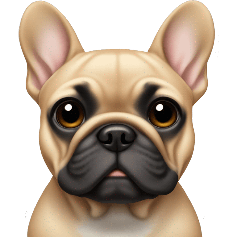 Tan French bulldog with black face emoji