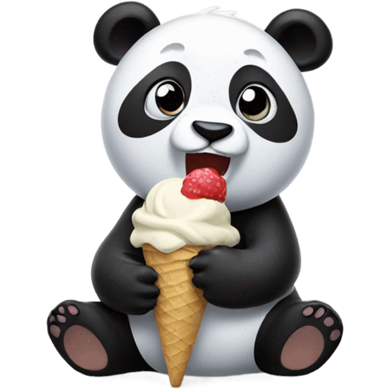 Panda eating ice cream emoji