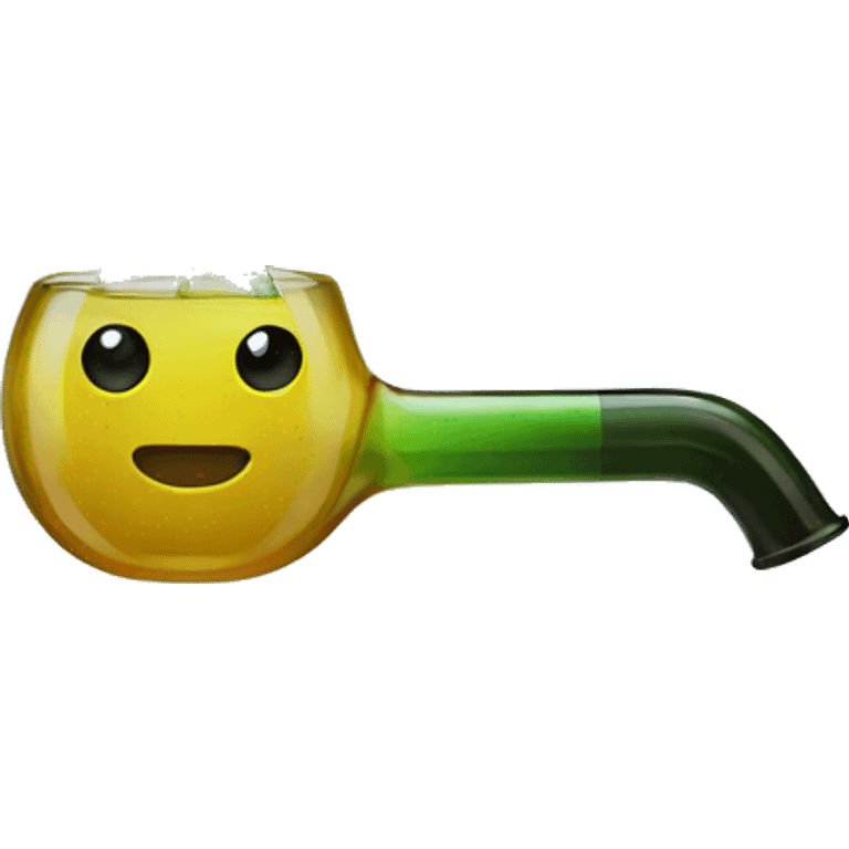 Small glass cannabis pipe with carb emoji