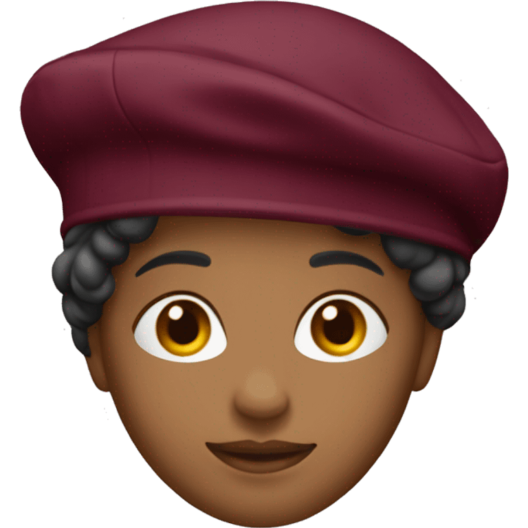 Women’s burgundy beret emoji