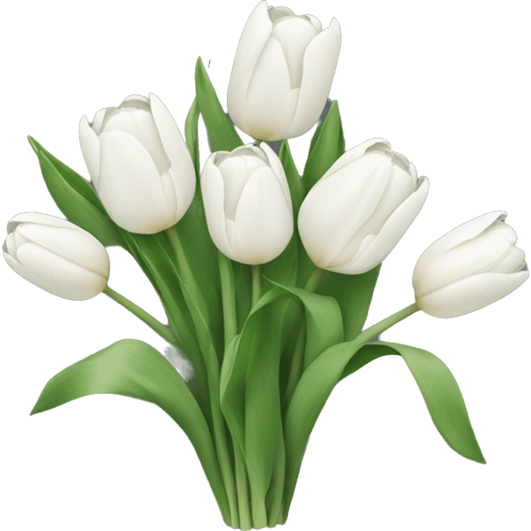 Bouquet of white tulips emoji