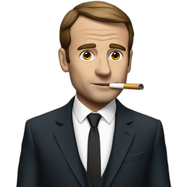 Macron with cigarettes emoji