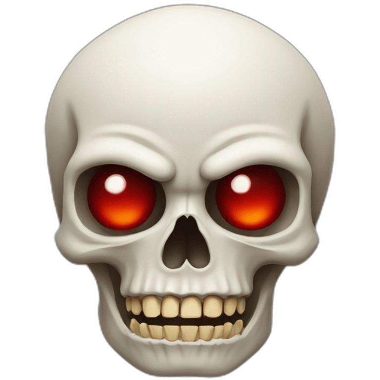 Skull with red eyes and sharp teeth emoji