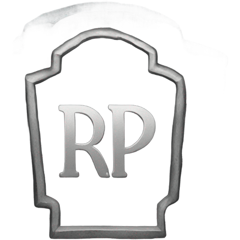 a black grave with the letters RIP on a silver  emoji