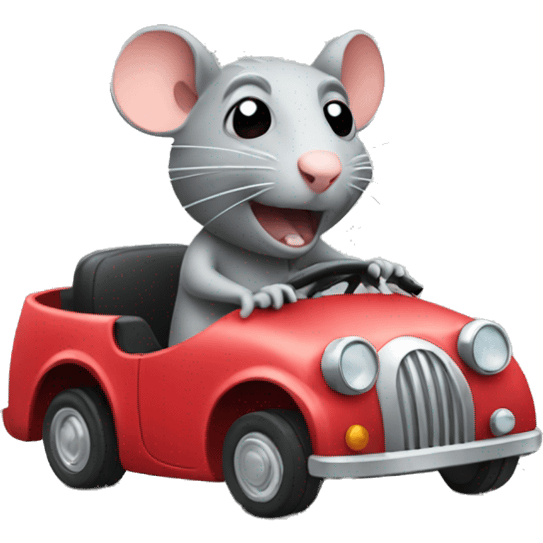 A rat driving a car emoji