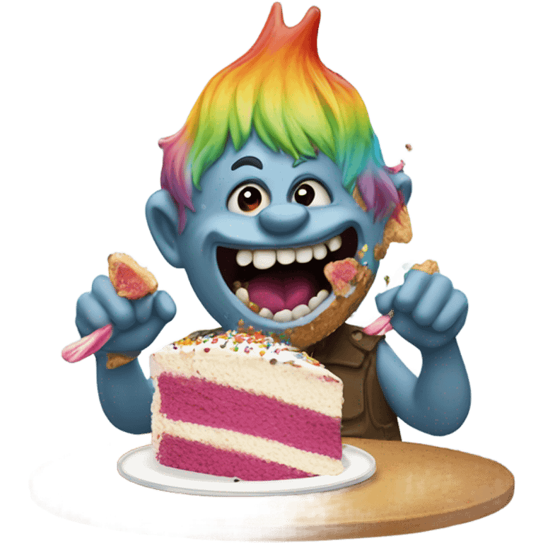 troll eating cake emoji