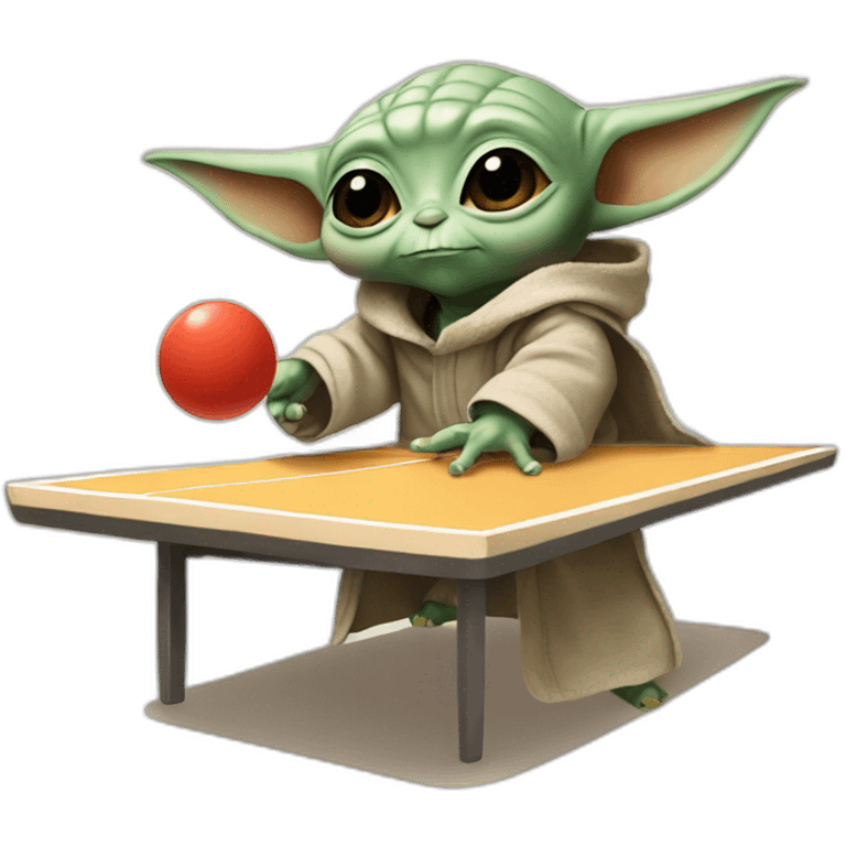 baby yoda playing ping pong emoji