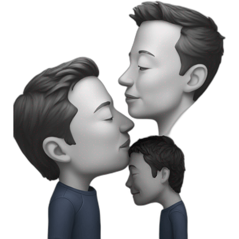 Elon musk and Zuckerberg kissing emoji