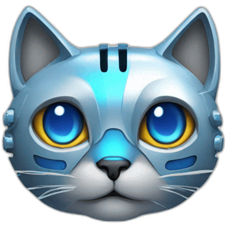 robot gato azul emoji