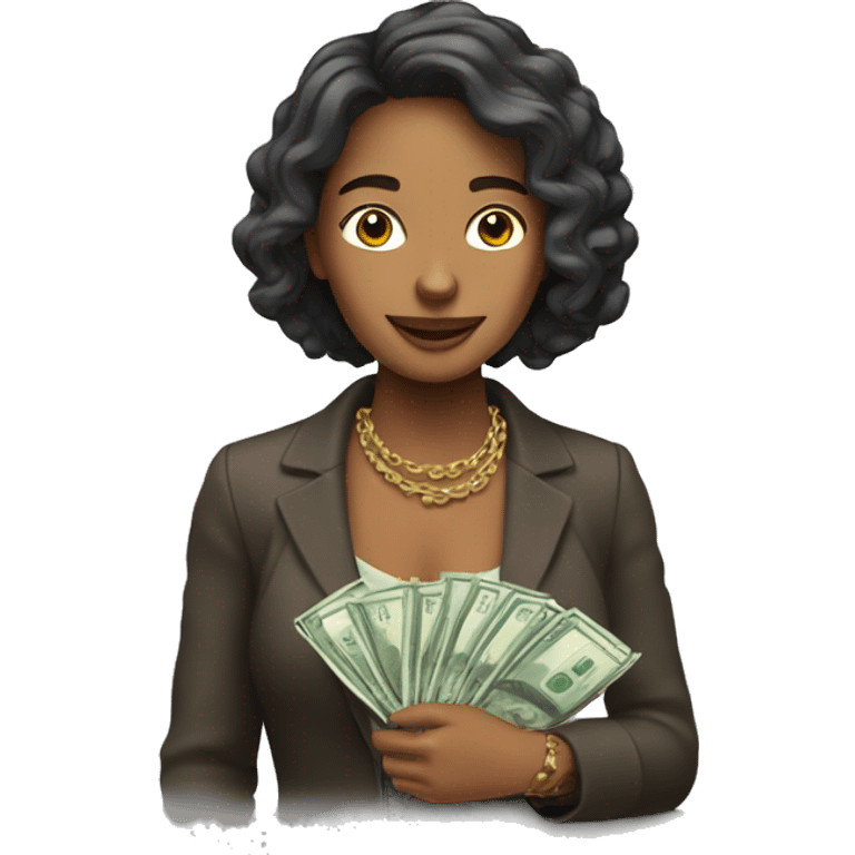 Mujer con dinero emoji