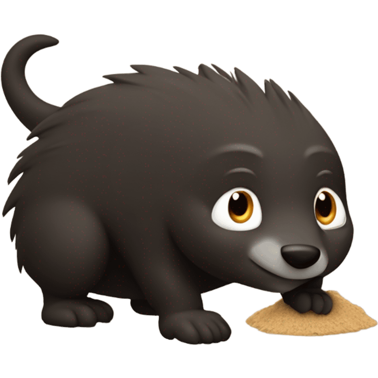 Mole digging a hole emoji