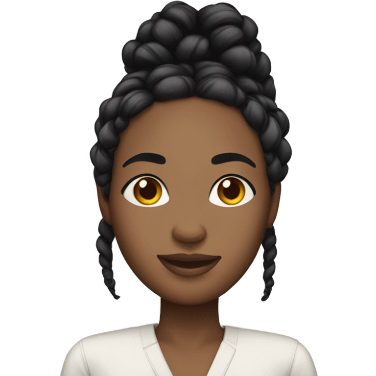 black woman with black braids and lashes emoji