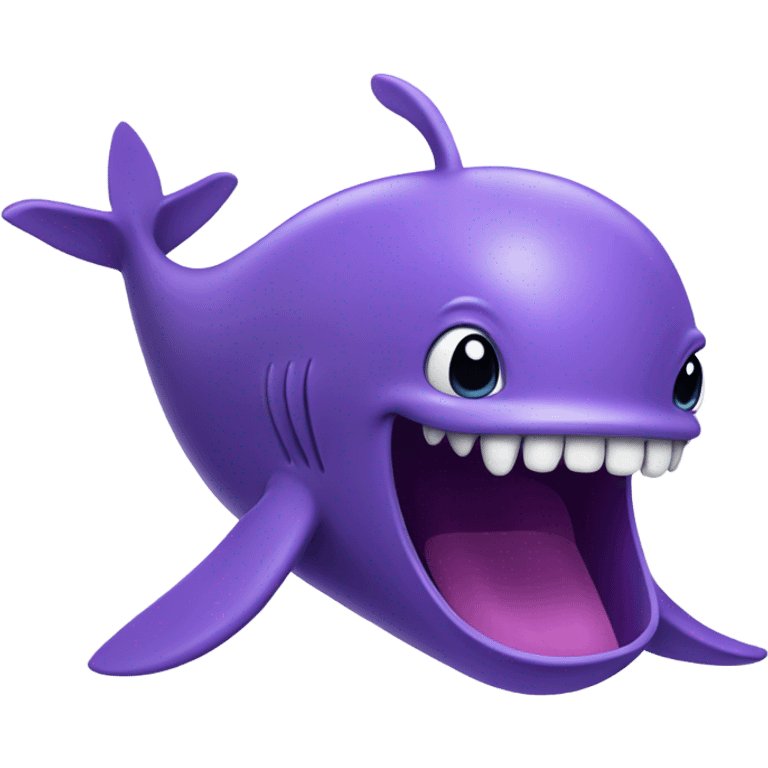 purple whale front with open mouth emoji