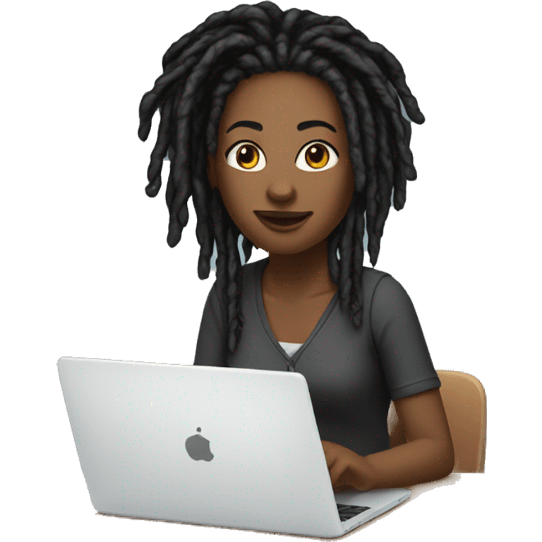 startup-designer-with-laptop-young-black-woman-short-dreads emoji