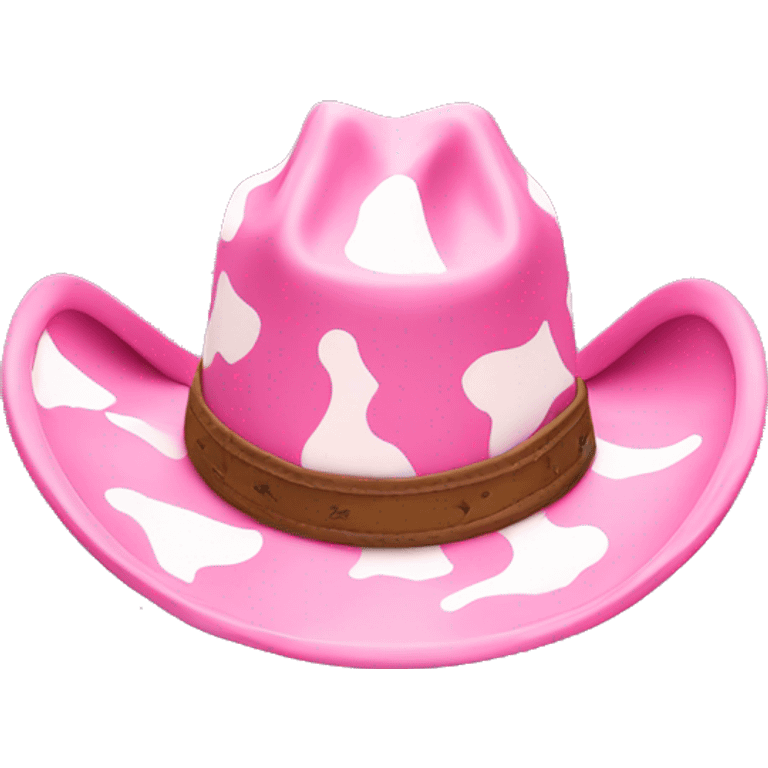 Pink cow pattern cowboy hat  emoji