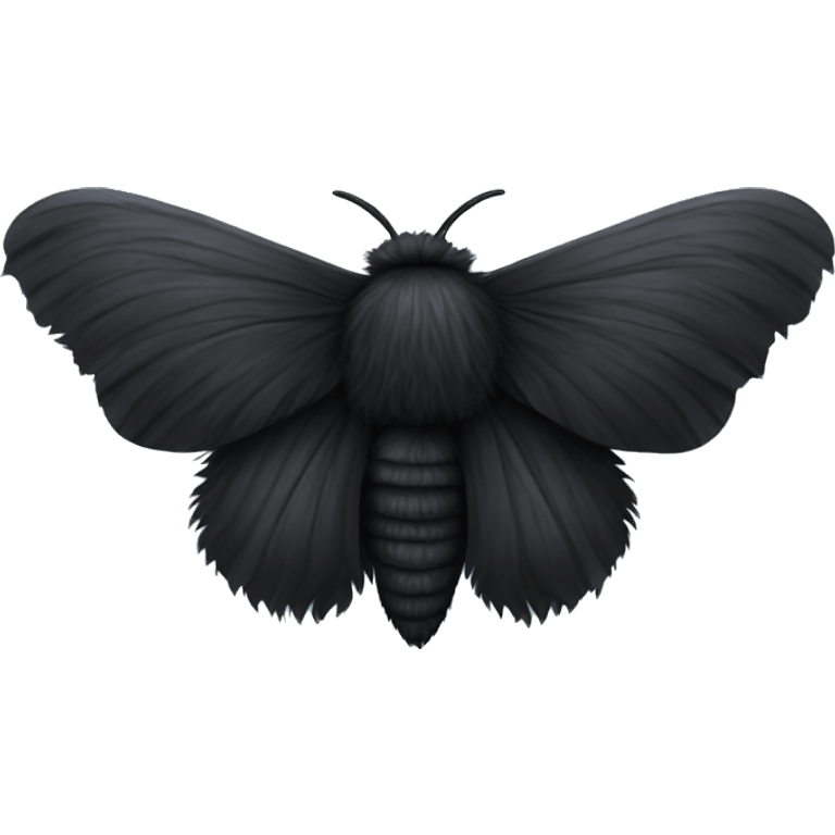 Black fluffy moth emoji