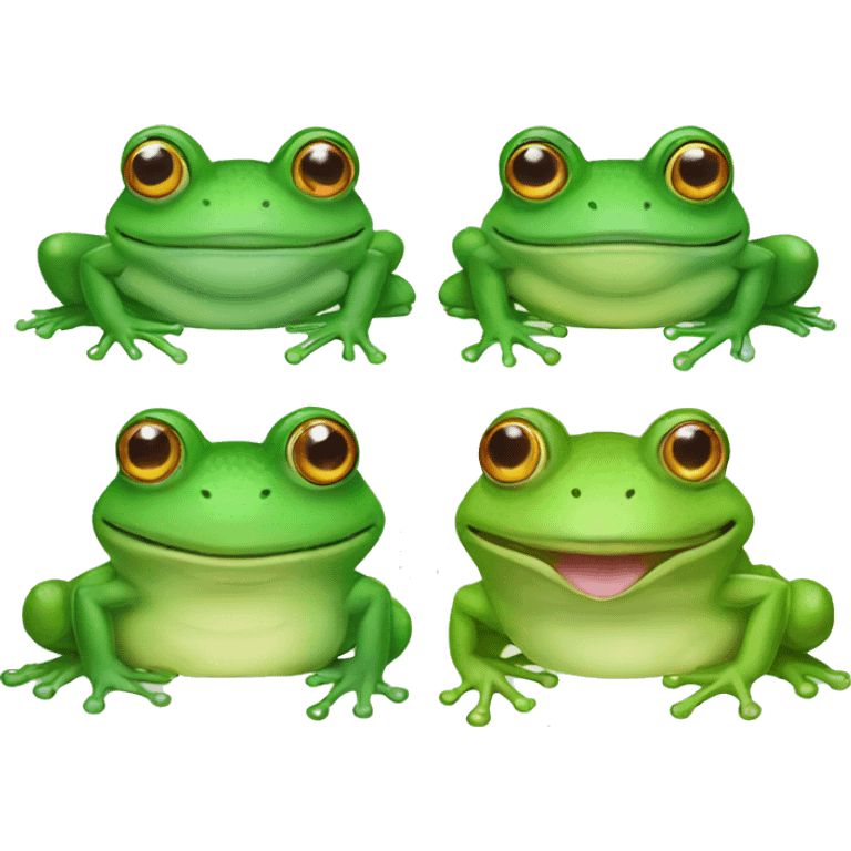 Four frogs that are all equal  emoji