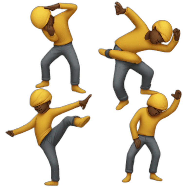 People making a dab emoji