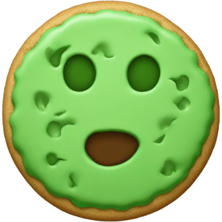 One Plain green cookie emoji