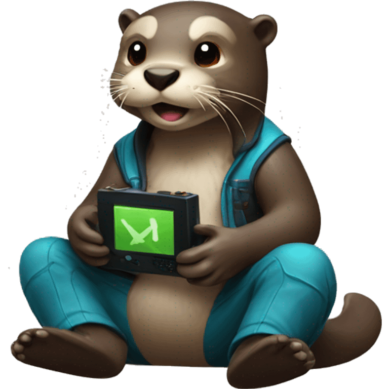 Otter playing video games  emoji