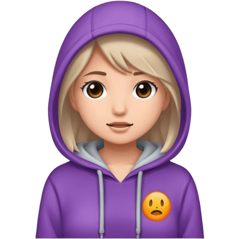 Girl wearing hoody emoji