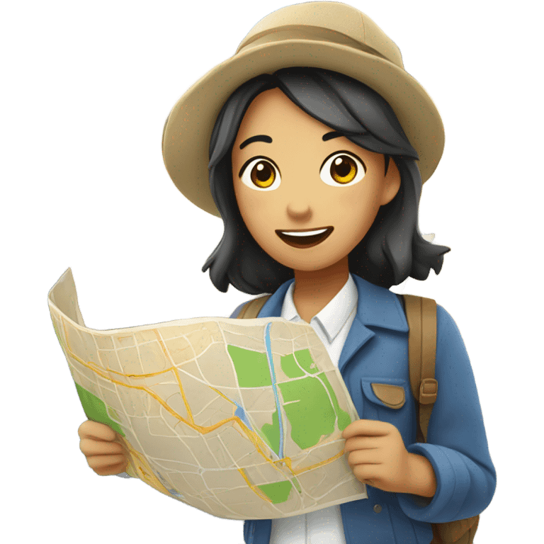 Asian girl loves travel to Italy emoji