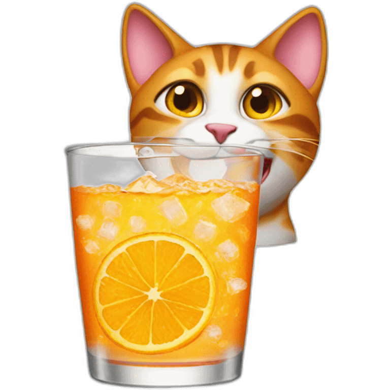 Cat drink fanta emoji