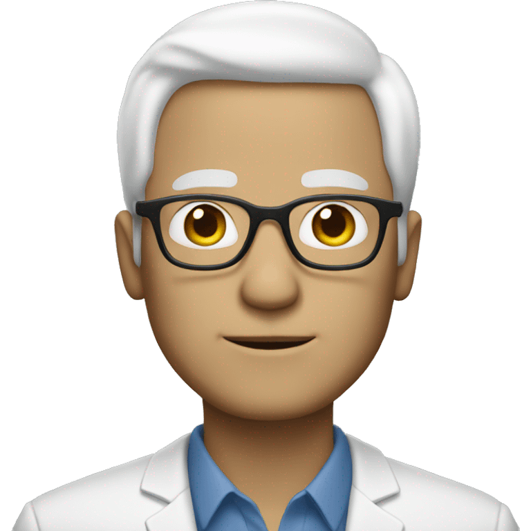 White man that has white hair wearing glasses emoji