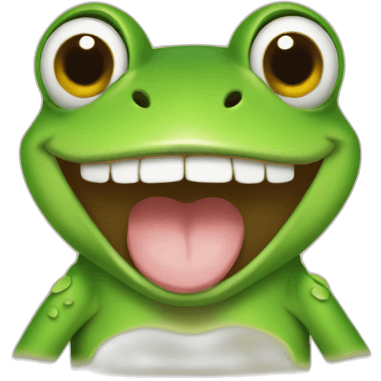 Babe frog brown laughing emoji