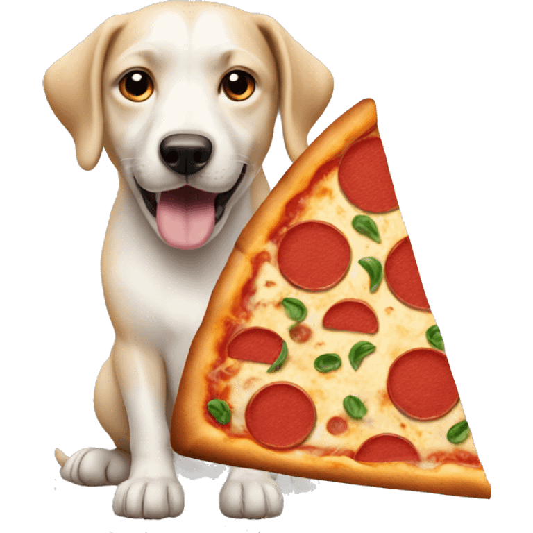 Dog with pizza emoji