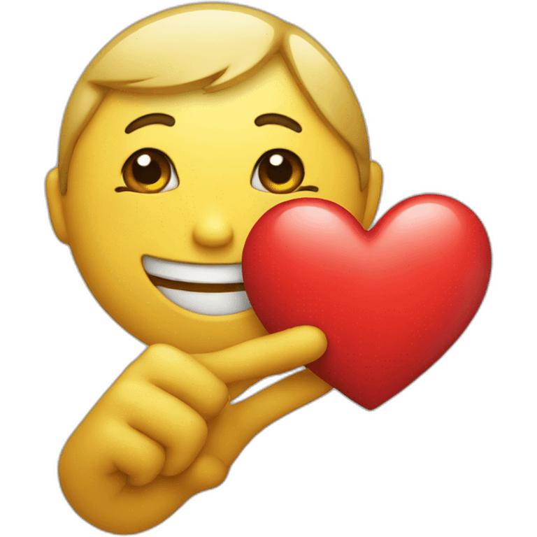 emoji holding a heart emoji