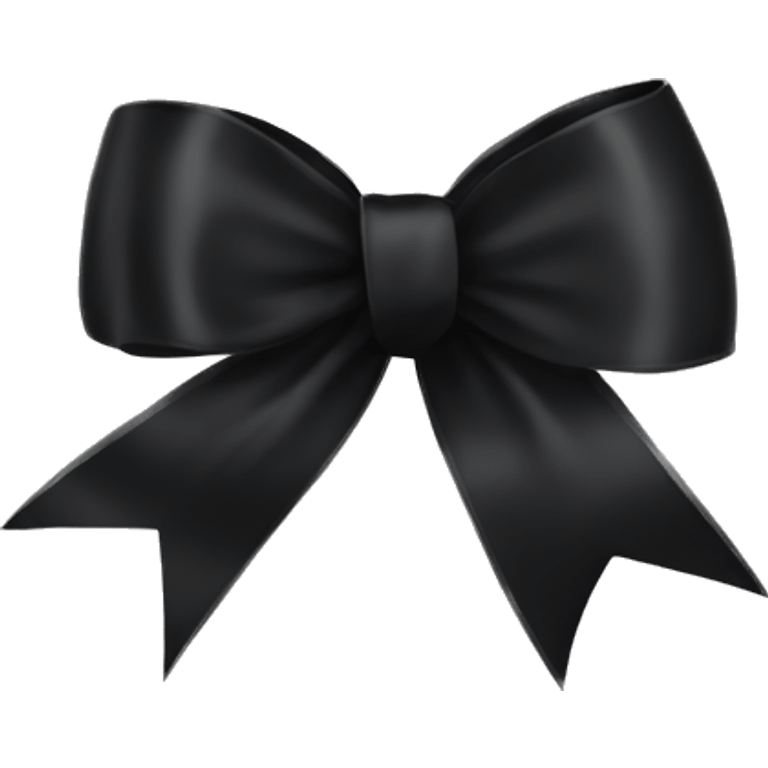 black ribbon bow emoji