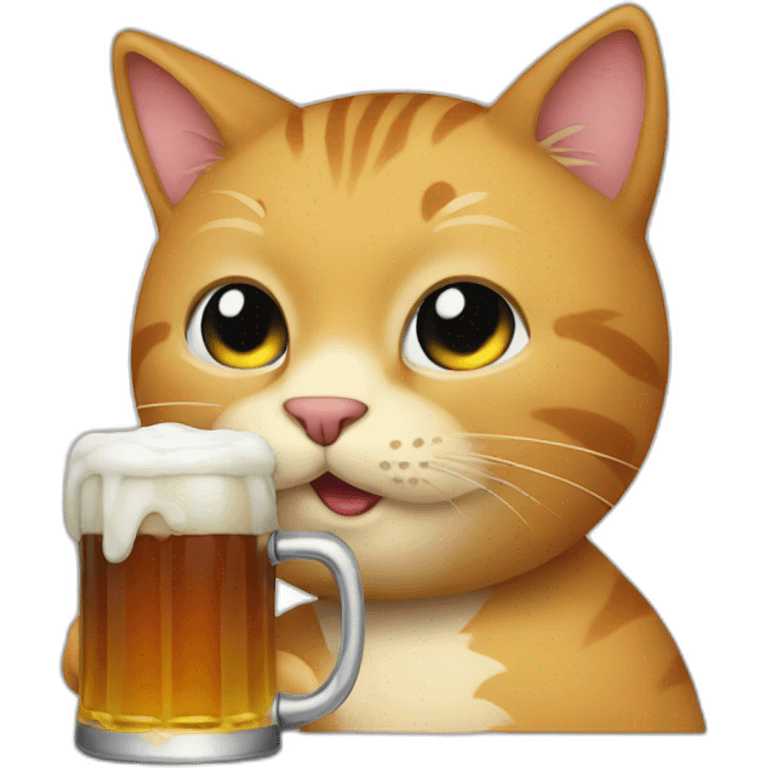 Cat drinking beer emoji