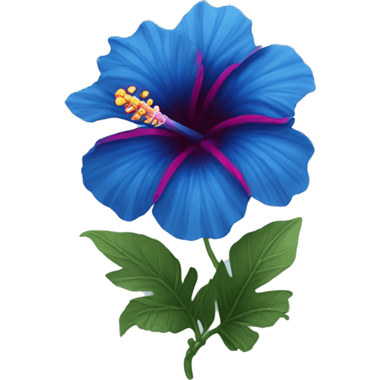 blue hibiscus flower emoji