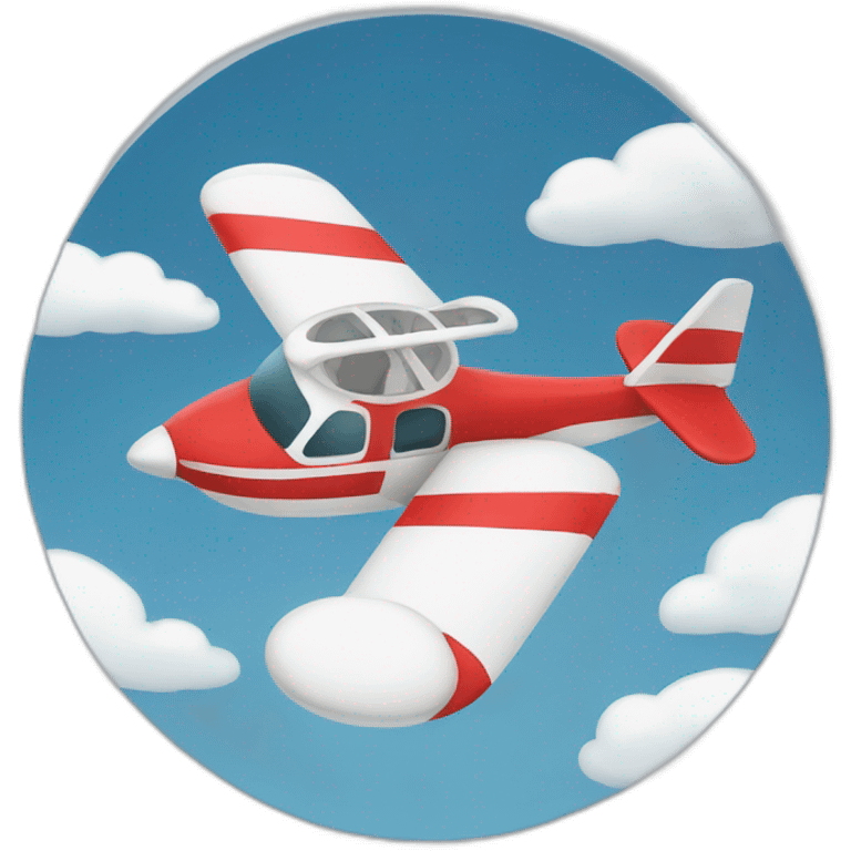 A Cat red and white in a plane emoji