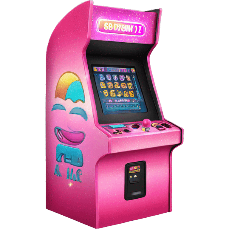 Pink ombre arcade machine with glitter  emoji