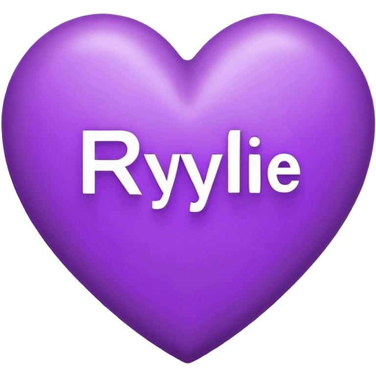 Purple heart with the letters Rylie in the middle  emoji