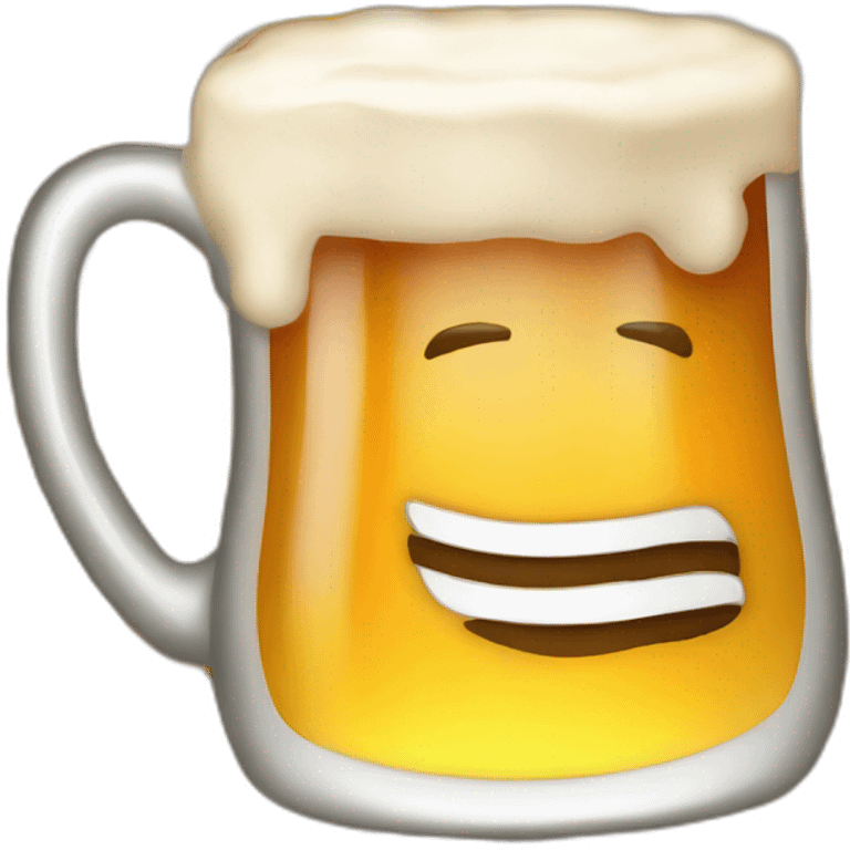 drinking beer with frenchfries emoji